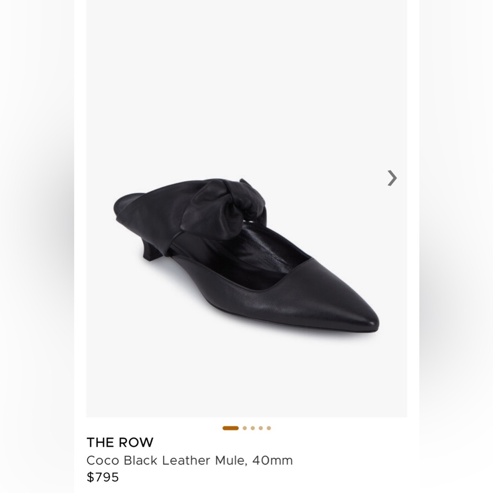 The Row Black Coco Leather Mules